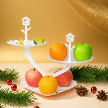 Party Geburtstag Plastikfrucht Platte, Europäischer Stil, Multifunktionale Kuchenständer, Große Trockenfrucht Platte, Am Besten Für Wohnzimmer- Und Esstisch Dekoration - Weiss - Übersicht 6