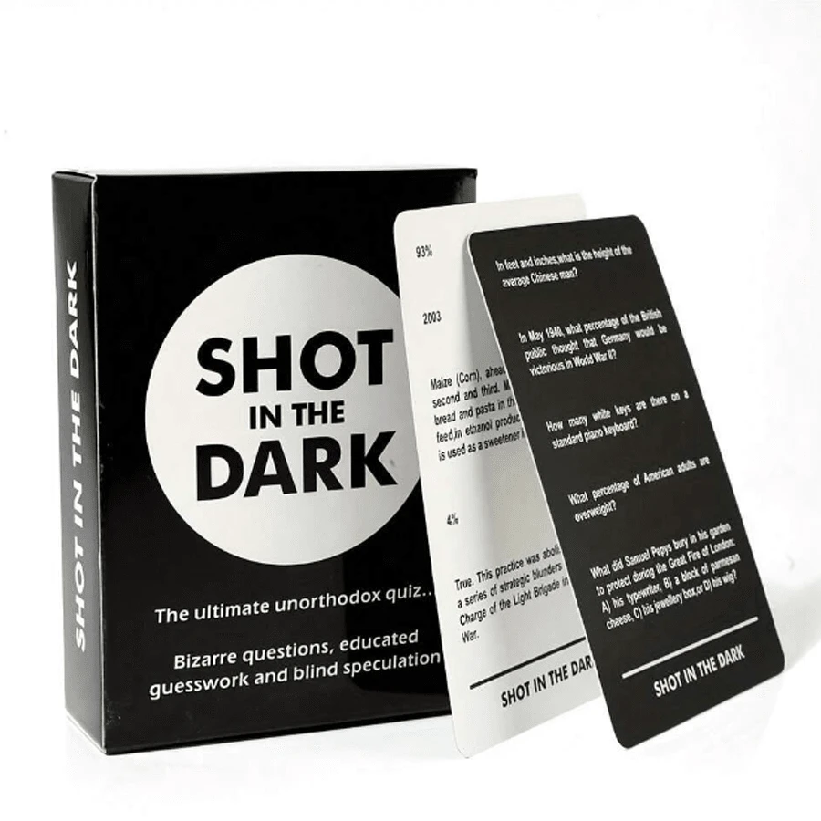 1PC Shot In The Dark Card Game,Family Party Entertainment Game Cards Shot In The Dark - Moose Games - The Ultimate Unorthodox Quiz Game, - Black - View 1