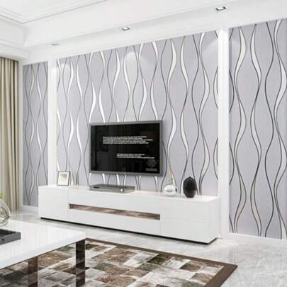 1 卷 3d 水波壁纸，无味，植绒工艺，非常适合卧室和客厅升级装饰！，翻新贴纸撕掉墙板，墙纸，壁纸，春季装饰物品刷新您的家，拉玛装饰贴纸礼物生日毕业