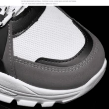 跨境男鞋春秋新款厚底厚底運動鞋,透氣時尚運動休閒鞋,採用網眼材質適用於跑步 - 灰色 - 查看 7