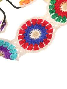 1入組白色編織頭帶,帶圓形設計 - 白色 - 查看 5