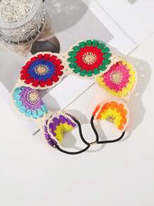 1入組白色編織頭帶,帶圓形設計 - 白色 - 查看 1