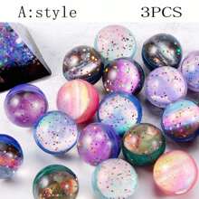 3个装颜色随机32号实心流沙弹力球金粉扭蛋机扭蛋玩具科教用品跳跳球弹力球 - 彩色 - 查看 3