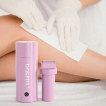 Portable Depilatory Wax Kit- Easy To Use Kit Includes 1 Depilatory Wax Stick, 1 Wax Machine, 1 Manual, 30 Hair Removal Paper Sheets, 5 Wipes. Suitable For Use On Arms, Underarms, Legs, Etc. Unisex, Available In 4 Colors. - Purple - View 3