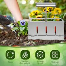 Soil Blocker Set Manual Quad Soil Block Maker 1.57*1.97inch Handheld Seed Block Maker Tool Sturdy Micro Soil Blocking Tool For Greenhouse Garden Seed Plants,Garden Tools, Gardening Tools For Garden - Silver - View 4