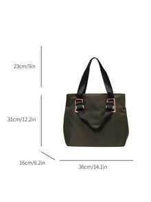 新款牛津布女包时尚休闲单肩斜挎包手提包帆布大容量女士包腋下背包 - 綠色 - 查看 10