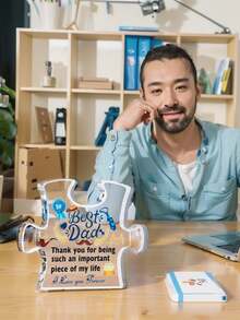 1入創意'最棒的爸爸'亞麻酯工藝裝飾禮物 - 透明拼圖 - 查看 4