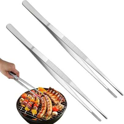 1 pezzo di pinza multifunzionale in acciaio inox per barbecue e cucina, ideale per il barbecue brasiliano e il buffet di feste
