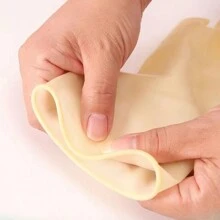 1雙天然乳膠手套,適用於家務、廚房清潔,防水、防滑、耐磨,帶紅色加厚手腕帶 - 紅色 - 查看 6