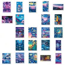 50pcs/Pack Cartoon Dreamy Atmosphere Anime Landscape Stickers For Diy Decoration On Travel Bags, Notebooks, Etc. - Multicolor - View 4