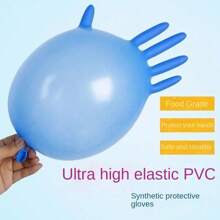 10雙厚款丁腈一次性手套,pvc複合乳膠手套,耐磨,防水,耐酸,耐鹼,無過敏性 - 厚款藍色l號,全鞣防滑,防水,耐油 - 藍色 - 查看 5