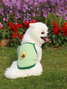 寵物小型/中型犬貓春夏背心服裝,適合泰迪/博美 - 綠色 - 查看 2