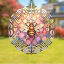 1個蜜蜂風紡3d金屬掛飾昆蟲蜜蜂風紡庭院藝術蜜蜂花園裝飾春季裝飾漸變色花園旋轉器禮品工藝品裝飾動力學懸掛風扇,室內外窗戶裝飾 - 蜜蜂2 - 查看 1