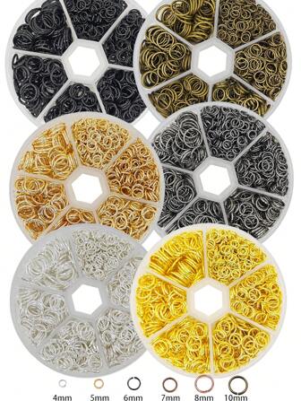 1盒/套,4 5 6 7 8 10mm 8色可開式跳環分裂環,diy珠寶製作配件連接器