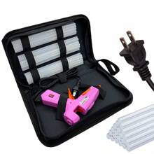 לוהטת דבק אקדח קִיט עם 30 יחידות מקלות דבק ( ) ו תיק נשיאה , מיני נמס חם דבק אקדח ורוד ל מלאכת יד - ורוד - ראה 1