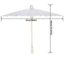1pc 24-Inch White Paper Parasol Umbrella For Wedding, Party Favors, Summer Shade