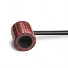 1pc Handmade Mahogany Sailor Pipe With Exquisite Carving Design - Rust Brown - View 3