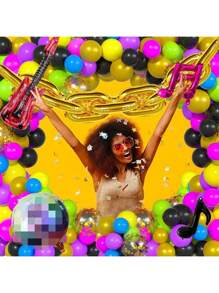 111 件 90 年代 80 年代主题派对气球拱门花环套装 90 年代主题派对装饰品带充气 4D 迪斯科吉他数字链铝箔气球适用于重回 90 年代 80 年代派对装饰嘻哈派对用品