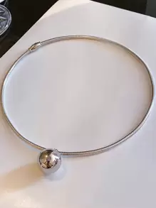 1 件不锈钢心形珠子吊坠欧美时尚感和优雅颈链，个性化 Ins 风格金色心形颈链，适合女士情人节