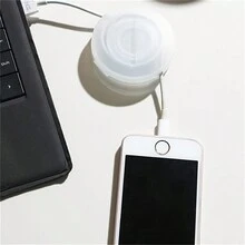 1個可伸縮便攜式繩索整理器,電纜管理,4種顏色靈活的電纜整理器,適用於家庭辦公室教室（圓形）6.3x1.7cm / 2.48x0.66inch 桌面儲物組織 - 黃色 - 查看 4