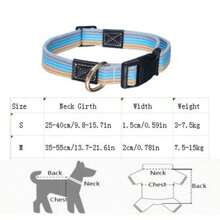 1只寵物項圈,可調節的帆布項圈,適用於貓和狗 - 藍色 - 查看 9