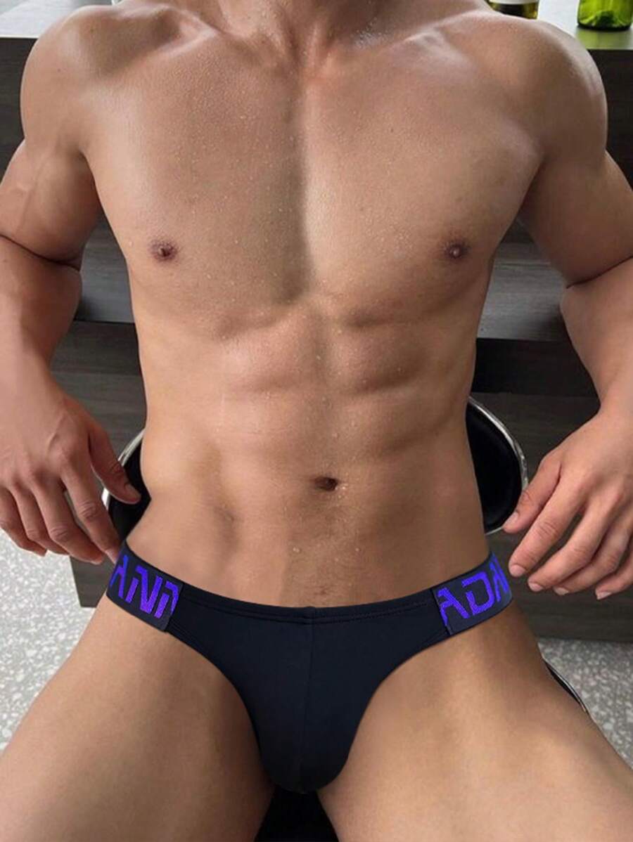 0850 Modal Sexy Men's Underwear High-Leg Sports Butt Lift Fitness Triangle Briefs Comfortable Breathable Underpants - Black - View 1