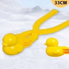 1入組雪球製作夾具,附不同形狀-鴨子、心形、雪人、足球、星星-塑料冬季雪沙玩具,適合青少年和成人的戶外運動和娛樂 - 黃色 - 查看 2