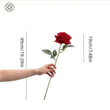 1pc Romantic Valentine's Day Realistic Velvet Rose, Suitable For Wedding Hotel Decoration, Photography Props, Rose Headband Decoration - Multicolor - View 2