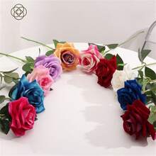1pc Romantic Valentine's Day Realistic Velvet Rose, Suitable For Wedding Hotel Decoration, Photography Props, Rose Headband Decoration - Multicolor - View 5