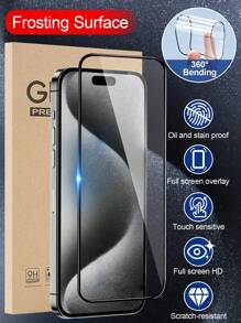 1 Set High Clear Ceramic Matte Screen Protector Compatible With IPhone 15/15 Plus/15 Pro/15 Pro Max, Full Coverage With Rounded Edges. Using Matte Ceramic Electroplating Technology To Prevent Fingerprints, Water Stains And Scratches With High Rebound Resistance. It Provides Full Screen Dust Protection Without Leaving Any White Edges. Compatible With IPhone 11-15 Series. - Clear - View 1