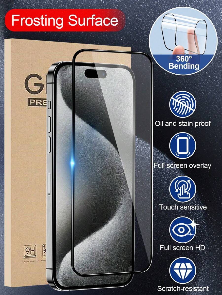 1 Set High Clear Ceramic Matte Screen Protector Compatible With IPhone 15/15 Plus/15 Pro/15 Pro Max, Full Coverage With Rounded Edges. Using Matte Ceramic Electroplating Technology To Prevent Fingerprints, Water Stains And Scratches With High Rebound Resistance. It Provides Full Screen Dust Protection Without Leaving Any White Edges. Compatible With IPhone 11-15 Series. - Clear - View 1