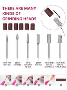 Manicure Set With UV Lamp And Nail Drill Machine UV LED Light For Gel Nails & Nail Drill Machine & File & Grinding Head & Finger Splitter Set - Pink - View 6