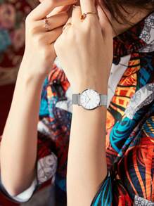 HANNAH MARTIN 1pc Women's Quartz Watch With Stainless Steel Band, Waterproof And Fashionable, Equipped With Japanese Movement, Suitable For Casual, Party, Travel Occasions As A Gift For Students Returning To School