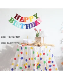 Ins風格生日派對桌布搭配可愛的照片道具,派對裝飾 - 彩色 - 查看 7