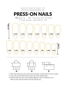 emtog 30 件裝長杏仁形寶石色淺藍色光澤假指甲,1 件指甲緩衝液,1 件果凍膠,用簡單的純色升級您的日常造型 - 寶藍色 - 查看 6