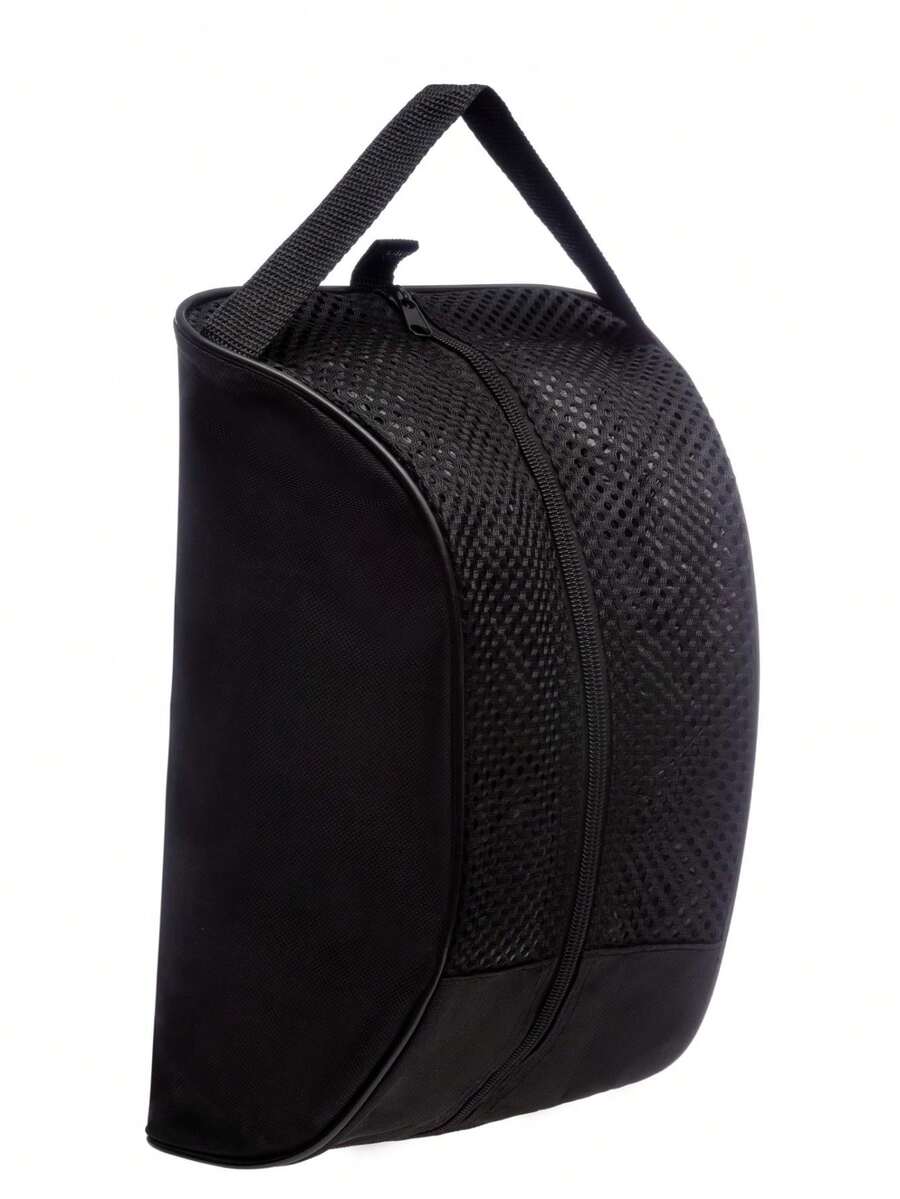 防水透氣,便攜型健身旅行鞋袋,帶有網眼,防塵防污鞋套 - 黑色 - 查看 1