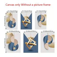 3pcs Canvas Posters, Modern Art, Abstract Colorful Geometric Art, Ideal Decoration Gift For Bedroom, Living Room, Kitchen And Hallway, Wall Art, Wall Decoration, Room Decor, (Without Frame) - Blue - View 3