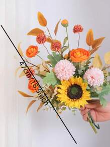 One Piece Set Of Simulated Spring Letter Bouquets, Nordic Dining Table, Floral Design, Mori Style Living Room, Bedroom, Kitchen Decoration, Artificial Artificial Flowers, Nordic Holding Flower Bouquets, Holding Chrysanthemums In Spring - Autumn Pink Bouquet - View 3