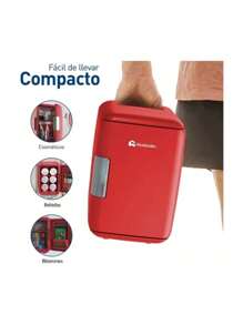 Mini Refrigerator 4L, Bluelander Ideal For 6 Cans Small Size, Large Storage - Merah - View 4
