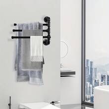 1 件原始懸掛式毛巾架 - 壁掛式室外泳池毛巾架 - 專利防銹,節省空間的浴室毛巾架,適合多種尺寸的毛巾（黑色） - 黑色 - 查看 6