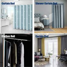 1 件黑色免打孔伸缩杆，（直径 0.98 英寸，长度 27.16-47.24 英寸）强力弹簧承重浴帘杆、晾衣杆、支撑杆、窗帘杆、门帘杆、浴室配件 - 黑色長度27.16-47.24inch - 查看 7