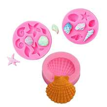 3 件組海洋主題矽膠模具,用於製作軟糖、蛋糕、巧克力、聚合物黏土、diy 工藝品、廚房工具、派對用品、新年小玩意 - 彩色 - 查看 10