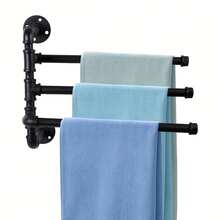 1 件原始懸掛式毛巾架 - 壁掛式室外泳池毛巾架 - 專利防銹,節省空間的浴室毛巾架,適合多種尺寸的毛巾（黑色） - 黑色 - 查看 4