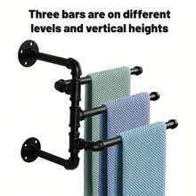 1 件原始懸掛式毛巾架 - 壁掛式室外泳池毛巾架 - 專利防銹,節省空間的浴室毛巾架,適合多種尺寸的毛巾（黑色） - 黑色 - 查看 1