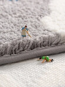 毛絨聚酯物料彩虹、雲朵和卡通形狀地墊,防滑tpr底部,吸水易清潔、可機洗,柔軟舒適,適用於浴室洗臉池、浴缸、淋浴 - 1pc - 彩色 - 查看 5