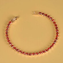 1pc Slim Diamond-Decor Women's Bracelet, Suitable For Everyday Casual Wear For Students - Gold - View 4