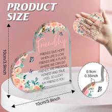 1入透明亞克力心形牌匾,女性友誼的禮物,太陽花禮物女士友誼銘牌,送姐妹生日婚禮感謝禮物,亞克力製品友誼,有趣的禮物,最好的溫馨禮物想法,創意美學家居辦公室裝飾禮物,桌上裝飾,紀念禮物,理想的精緻禮物,藝術工藝裝飾品,新居禮物,式亞克力紀念品禮物,感激禮物,桌上裝飾標誌/銘牌 - 彩色 - 查看 2