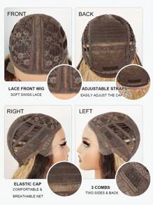 NOBLE Synthetic Lace Wigs 40 Inch Super Long Cosplay Curly Hair Dark Brown Wigs For Woman Bohemian Curly Synthetic Lace Front Wig Cosplay Daily Use New Year - Multicolor - View 8