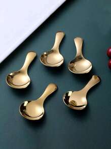 5pcs-10pcs Stainless Steel Portable Spoon, Fork, Short Handle Fork & Spoon, Student Flatware Set, Dining & Dessert Utensils,School Supplies