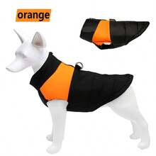 1pc Autumn/Winter Thickened Warm Vest For Pet, Cat, Dog, Teddy, Medium/Large Dogs, Clothes - Orange - View 1